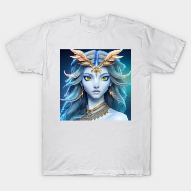 Portrait of Royal Owl Goddess T-Shirt by Zachariya420